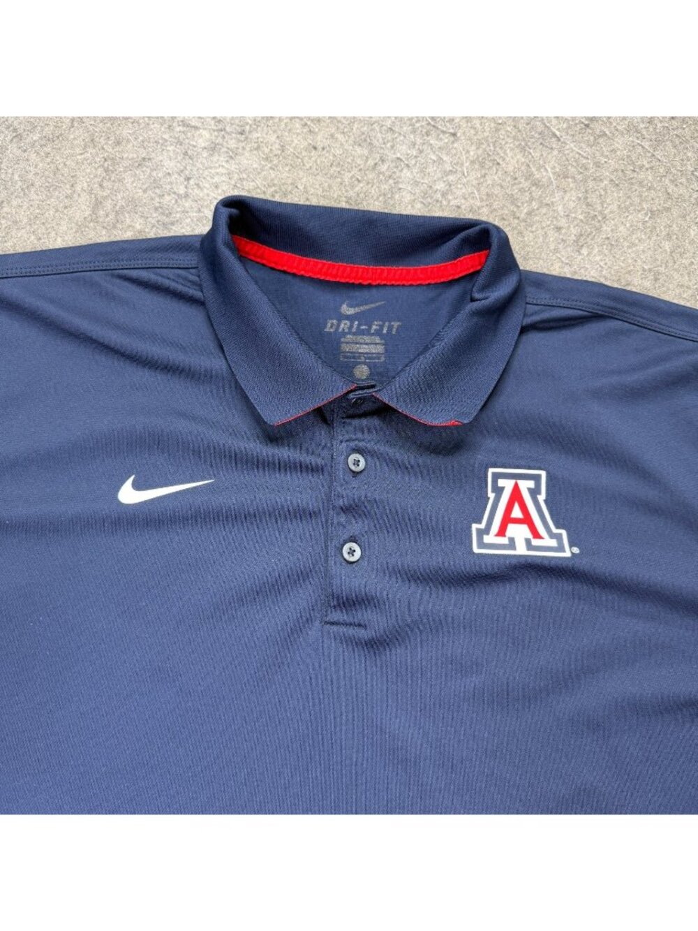 Arizona Wildcats Nike Polo Shirt Men L Blue DRI-FIT Performance Short Sleeve